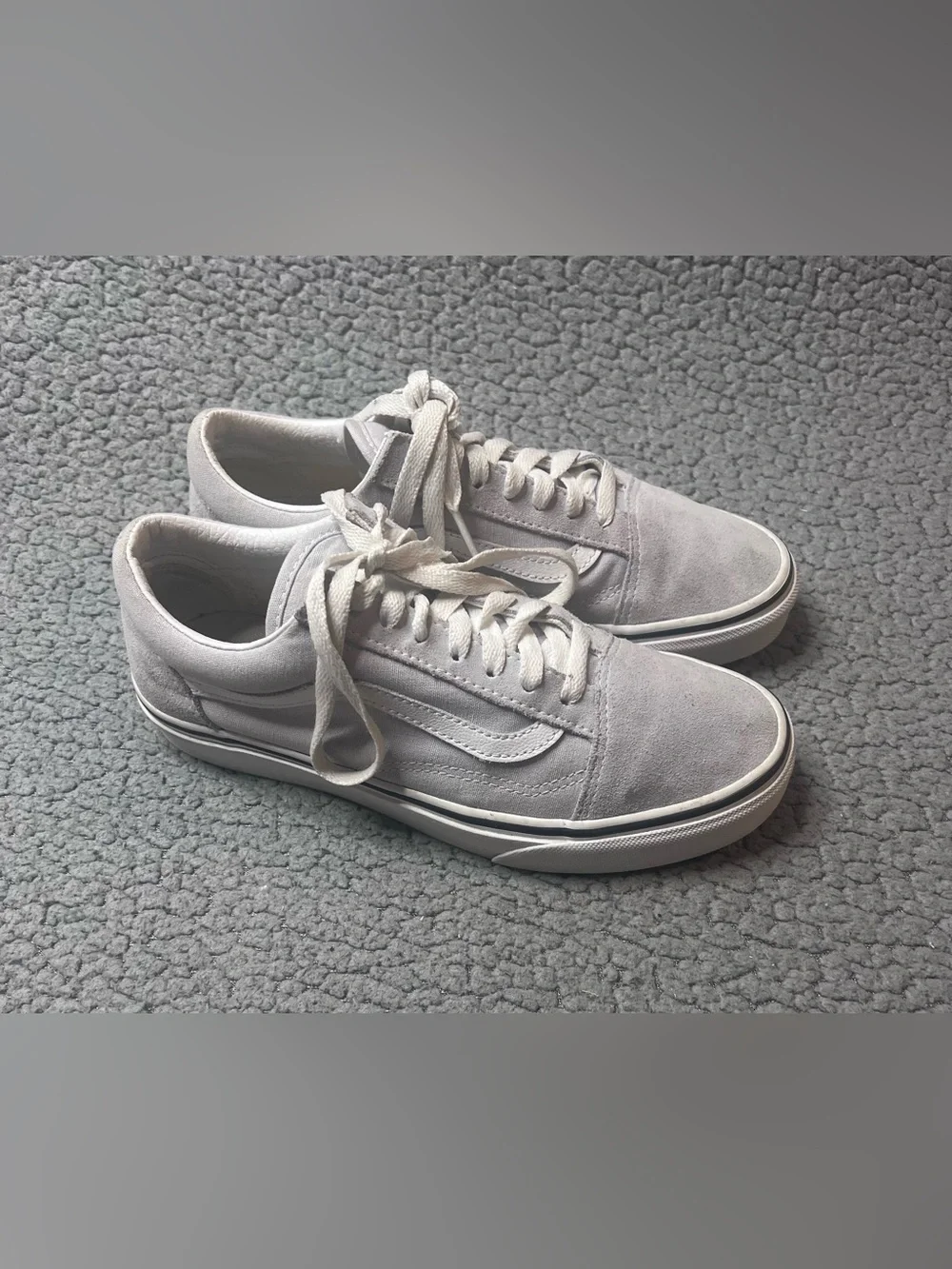 VANS Suede Low Top Sneakers Gray Lace-Up Men’s US 5.5 Casual Round Toe